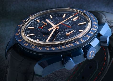 omega speedmaster light blue|Omega Speedmaster blue origin.